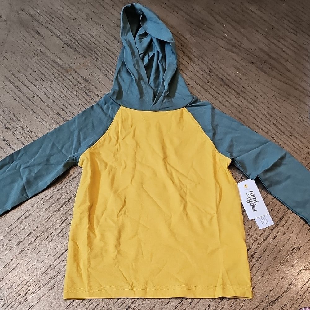 Yellow and Green Hooded Lomg Sleeve Shirt 3T Rumi+Ryder NWT